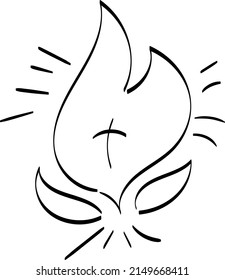 Biblical Symbol. Christian Line icon. use as book clipart, stationery, Office stationery. Printable coloring page for kids.