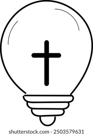 Biblical Symbol. Christian line icon use as book clipart, stationery, office stationery. Printable coloring page for kids