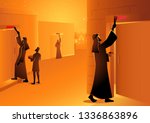 Biblical vector illustration series, Israelites marked the doorpost during passover