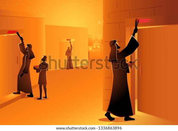 Biblical Vector Illustration Series Israelites Marked Stock Vector ...