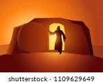 Biblical vector illustration series, the resurrection of Jesus or resurrection of Christ
