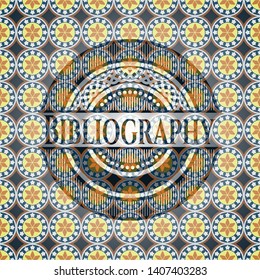 Bibliography arabesque emblem background. arabic decoration.