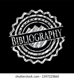 Bibliography written on a chalkboard. Vector Illustration. Detailed.