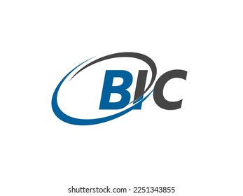 BIC letter creative modern elegant swoosh logo design