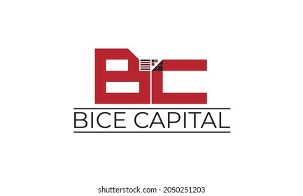 Bice Capital logo design. B and C letter or type logo or icon design