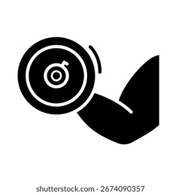 Bicep curl with dumbbell - vector icon