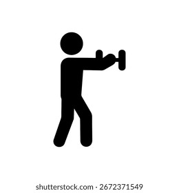 Bicep Curl Exercise Icon Isolated On White Background