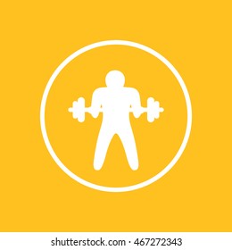 Bicep Curl Icon, Arm Exercise, Vector Illustration