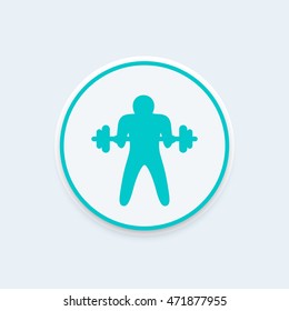 Bicep Curl Icon, Arm, Workout, Vector Illustration