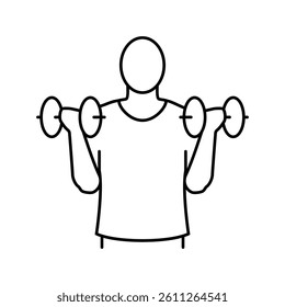 bicep curls arm fitness exercise line icon vector. bicep curls arm fitness exercise sign. isolated contour symbol black illustration