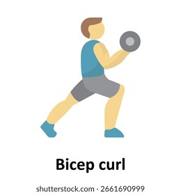 Bicep curls, Vector Icon which can easily modify or edit
