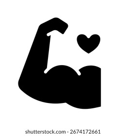 Bíceps con corazón - icono de Vector