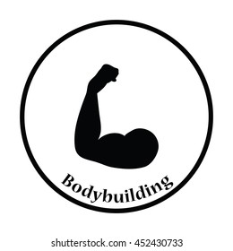 Bicep icon. Thin circle design. Vector illustration.
