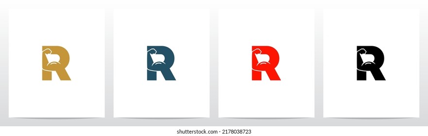 Bicep Muscle Arm On Letter Logo Design R