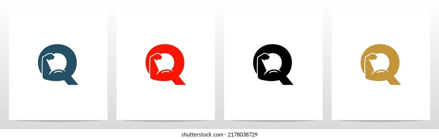 Bicep Muscle Arm On Letter Logo Design Q