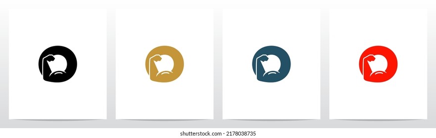 Bicep Muscle Arm On Letter Logo Design O