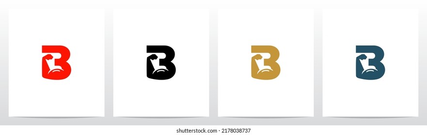 Bicep Muscle Arm On Letter Logo Design B