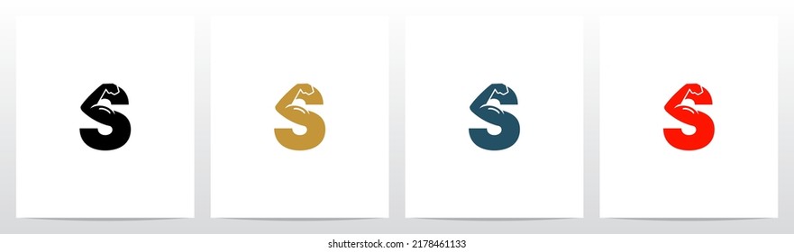 Bicep Muscle Arm On Letter Logo Design S