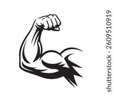 Bicep muscle arm strength silhouette