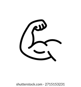 Músculo del bíceps que flexiona el símbolo de la fuerza del brazo de la aptitud física