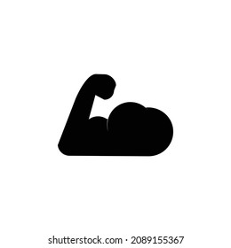 bicep muscle silhouette design on white background