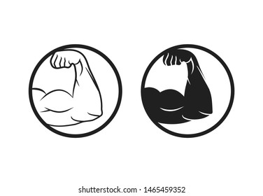 Bicep muscle vector icon. Strong arm biceps muscle in flat style. Vector illustration