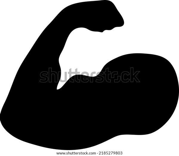 Bicep Silhouette Muscle Black Vector Icon Stock Vector (Royalty Free ...