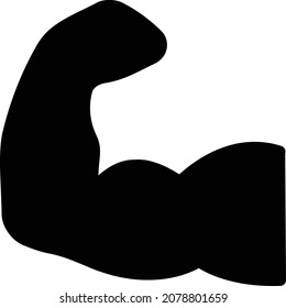 ilustración vectorial bicep aislada en un fondo transparente. iconos vectoriales de glifo para el concepto o gráficos web.