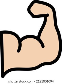 Ilustración del vector Bicep sobre un fondo transparente.Símbolos de calidad premium.Icono del vector de trazo para el diseño de concepto y gráfico.
