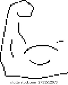 biceps 8-bit pixel icon. Vector illustration.