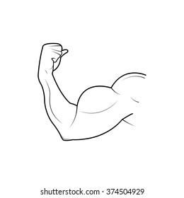 Biceps arm curl vector icon. Vector illustration