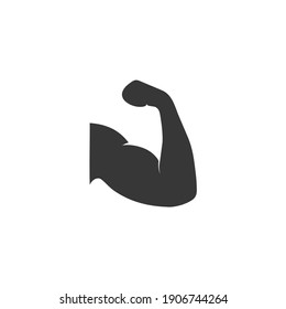 Biceps. Arm Muscle Silhouette Icon. Vector Illustration