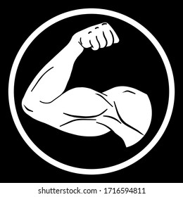 Biceps arm vector icon, fitness logo design