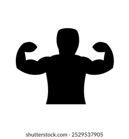 Biceps or bodybuilder icon  isolated on white background.