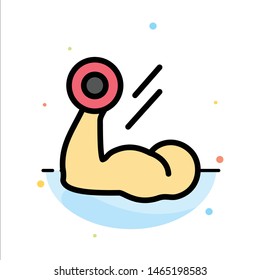 Biceps, Bodybuilding, Growth, Muscle, Workout Abstract Flat Color Icon Template. Vector Icon Template background