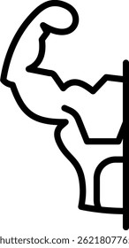 Bíceps Curl Icon Line Ilustración vectorial