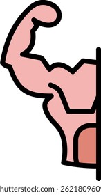 Biceps Curl Icon Lineal Color Vector Illustration