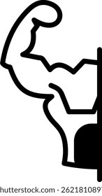 Ilustração de vetor misto de ícone de curva Biceps
