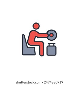 Icono de bíceps curl. Vector.Trazo editable.Signo de estilo lineal para usar Diseño web,logo.Ilustración de símbolo.