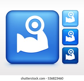 Biceps with Dumbbell Colorful Square Button