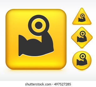 Biceps with Dumbbell on Yellow Multi Shape Buttons