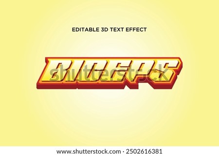 Biceps editable 3d text effect