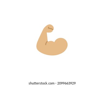 Biceps Emoji Gesture Tono mediano de piel clara. Tono cutáneo mediano biceps gesto emoticono