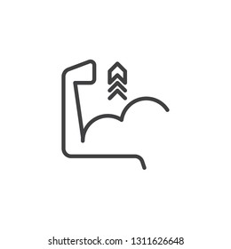 Biceps Flex Arm line icon. linear style sign for mobile concept and web design. Biceps muscle hand with arrow up outline vector icon. Symbol, logo illustration. Pixel perfect vector graphics