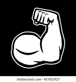 Biceps Flex Arm Vector Icon, Muscular Bodybuilder Pose