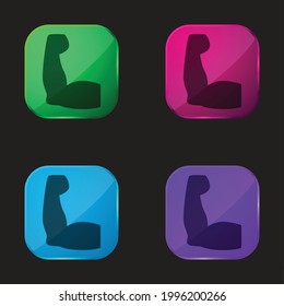 Biceps Vier-Farben-Glas-Symbol