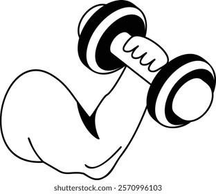 Biceps Growth isometric vector icon, Healthy lifestyle symbol, Body Exercising Sign,Circuit training equipment illustration, Hammer Curl Arm Workout concept