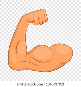 Biceps hands icon in cartoon style isolated on background for any web design 