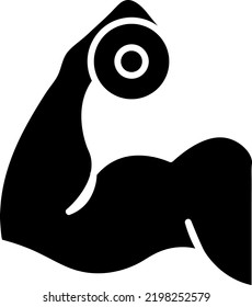 Biceps icon. Biceps arm holding dumbbell. Vector. Isolated. Line style..eps
