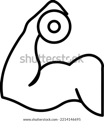 Biceps icon. Biceps arm holding dumbbell. Vector. Isolated. Line style..eps
